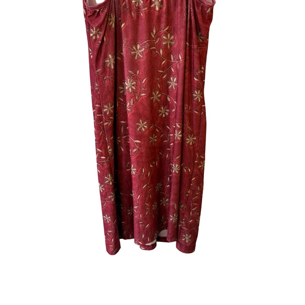 Claudel Vintage Y2K Floral Red Spaghetti Strap Slip Dress Size PS 90s Stretch - Picture 11 of 11